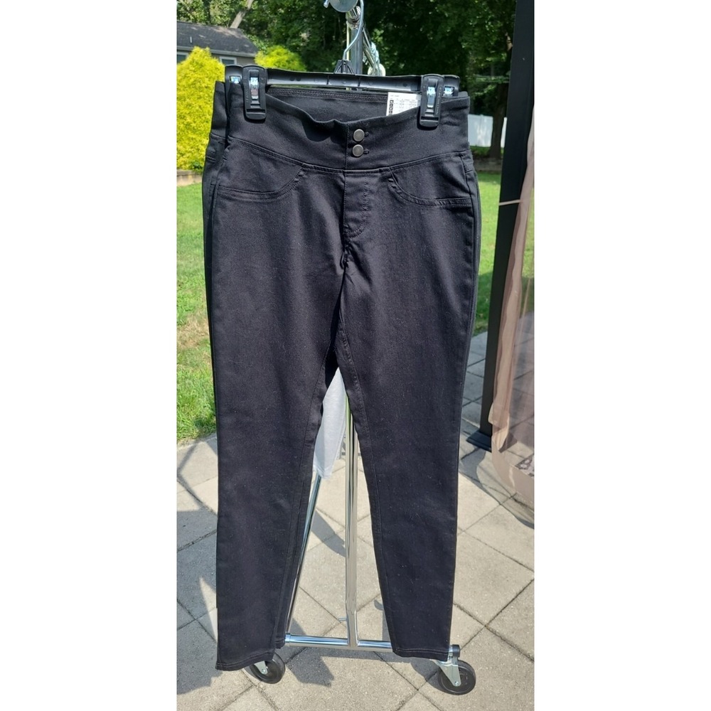 Hue Women's Black Classic Smooth Denim Skim Leggings Size X-Small NWT